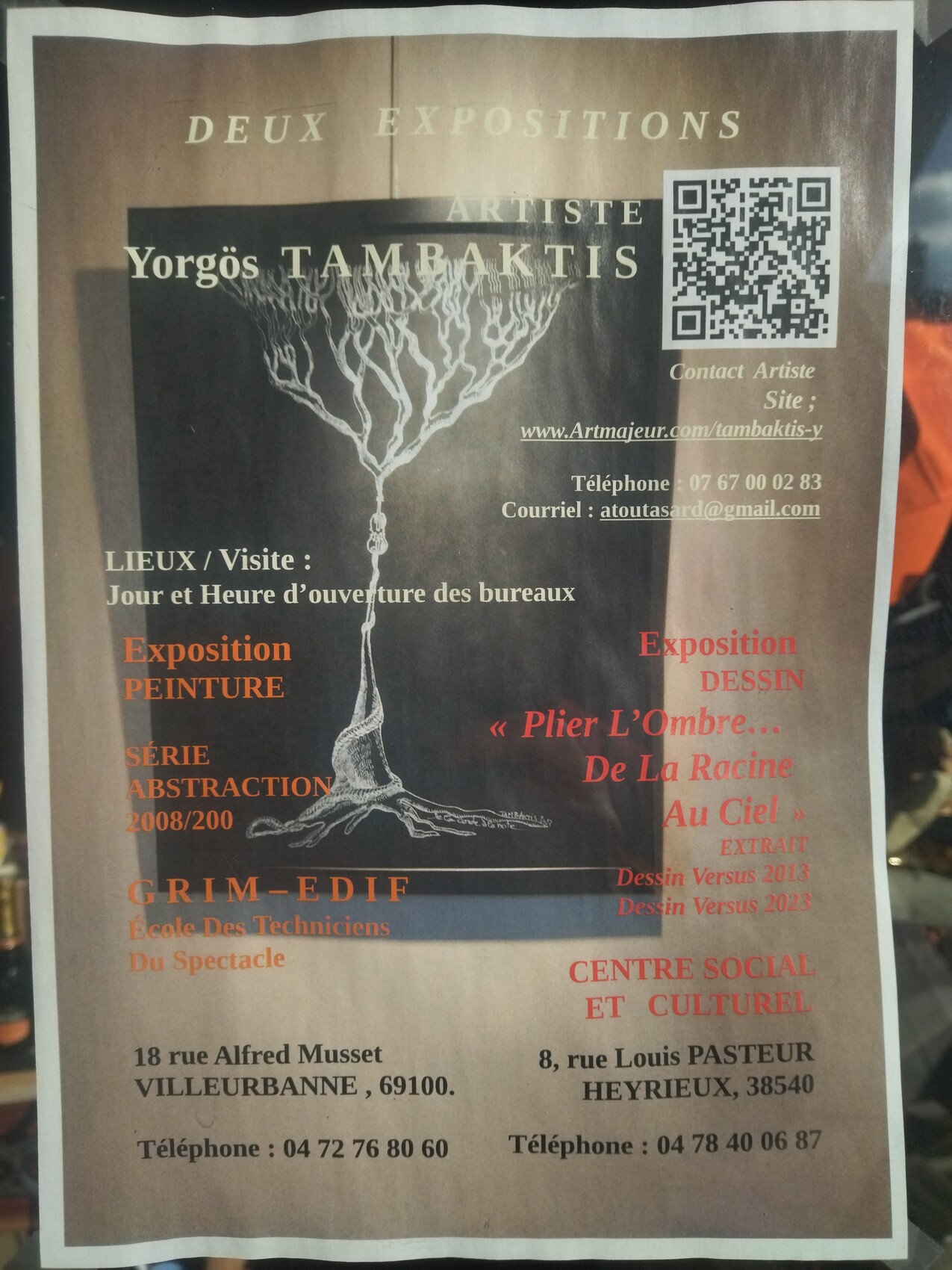 Dessin. "Plier, L'Ombre .... De La Racine Au Ciel"