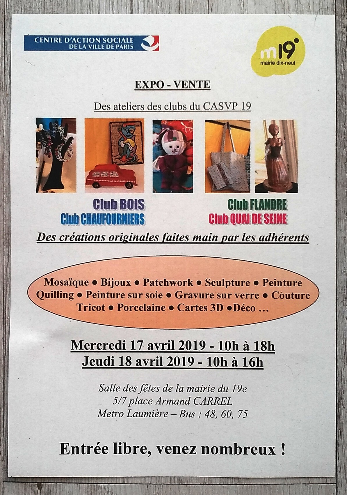 Exposition Avril 2019