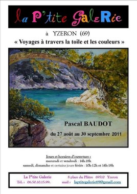 Pascal Baudot expose:"Voyages à travers la toile et les couleurs"