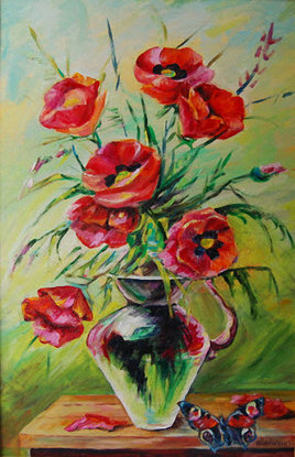 Poppies in vase