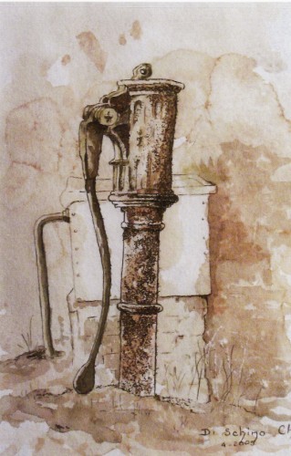 La vieille pompe à bras (50x40).