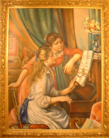 Reproduction Jeunes filles au piano