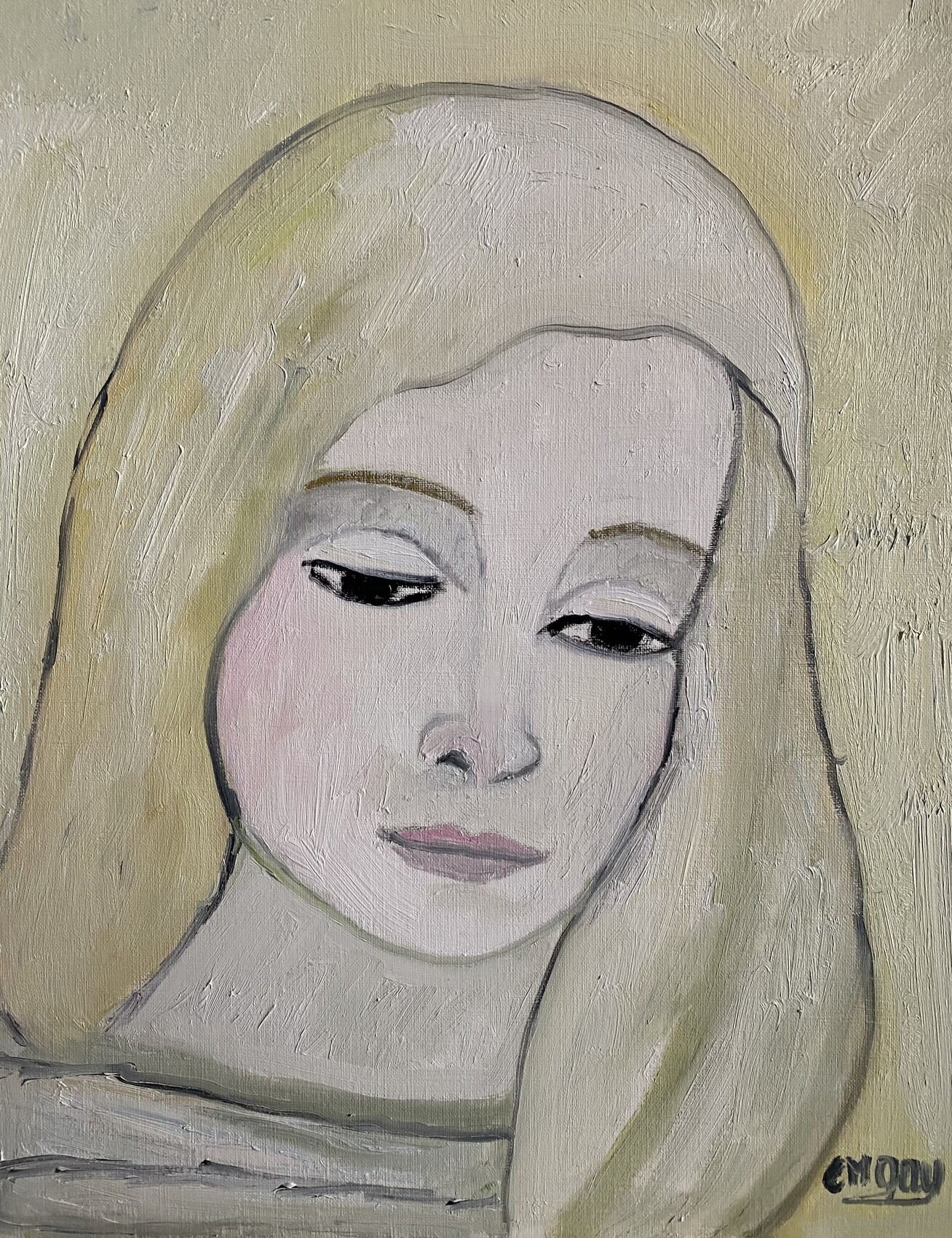 Peinture "La vierge blanche"