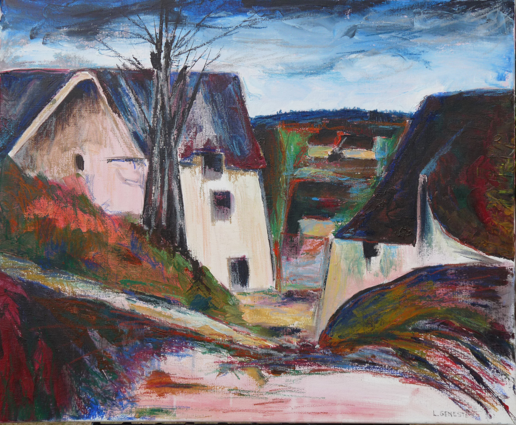 Peinture la maison du pendu d'après Cézanne