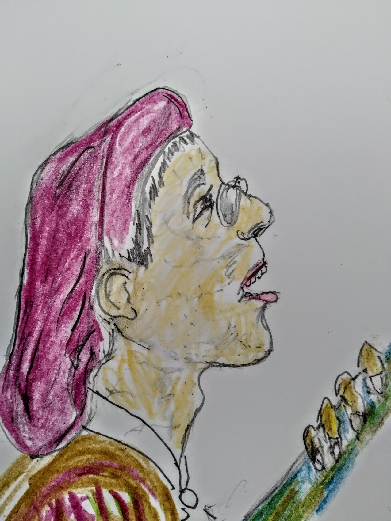 Dessin Chanteur moyen Âge