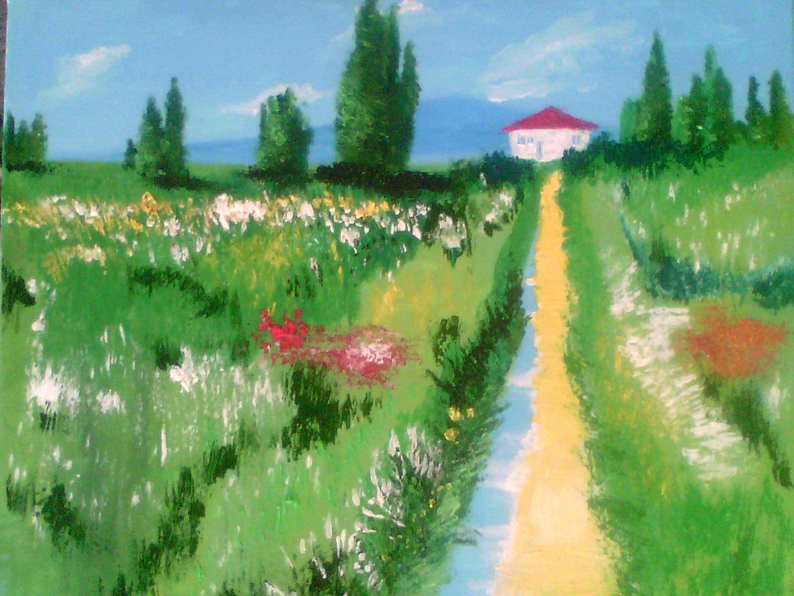 Peinture Paysage De Campagne