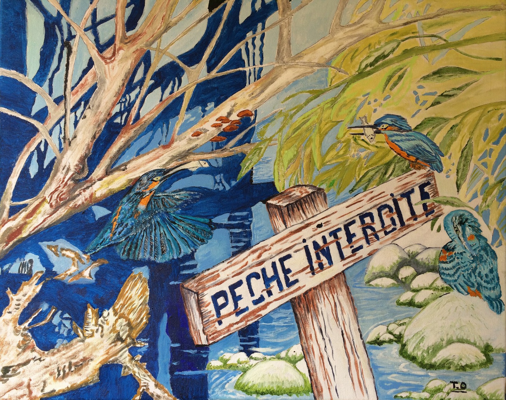 Peinture Pêche interdite....