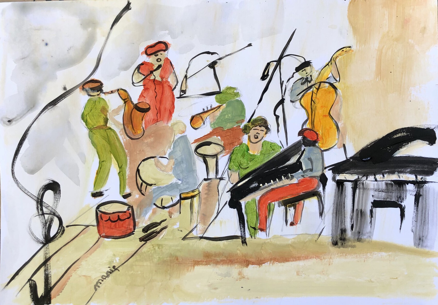  Peinture  Musiciens 