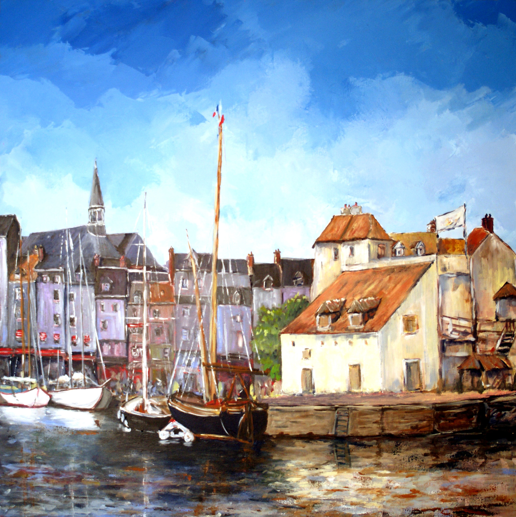 Peinture honfleur en hiver