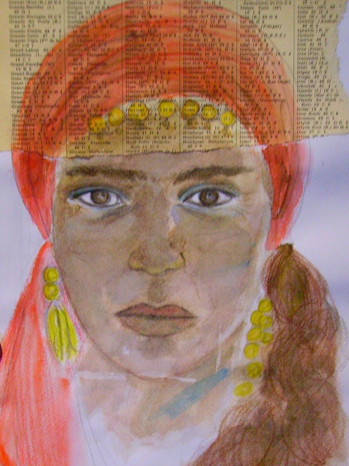 Peinture portrait d'une Tzigane