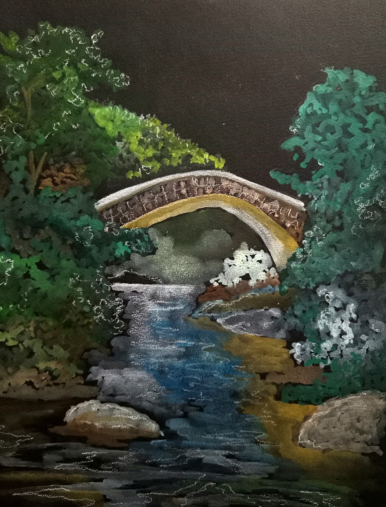 Peinture Petite rivière naturel