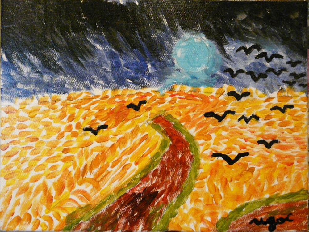 Inspiration V. Gogh (j'ai peint ce tableau à 7 ans)