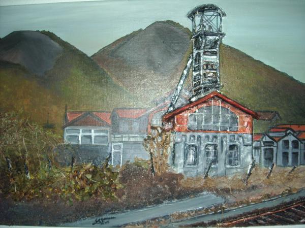 Peinture Le Puits Couriot (Mine de St Etienne)