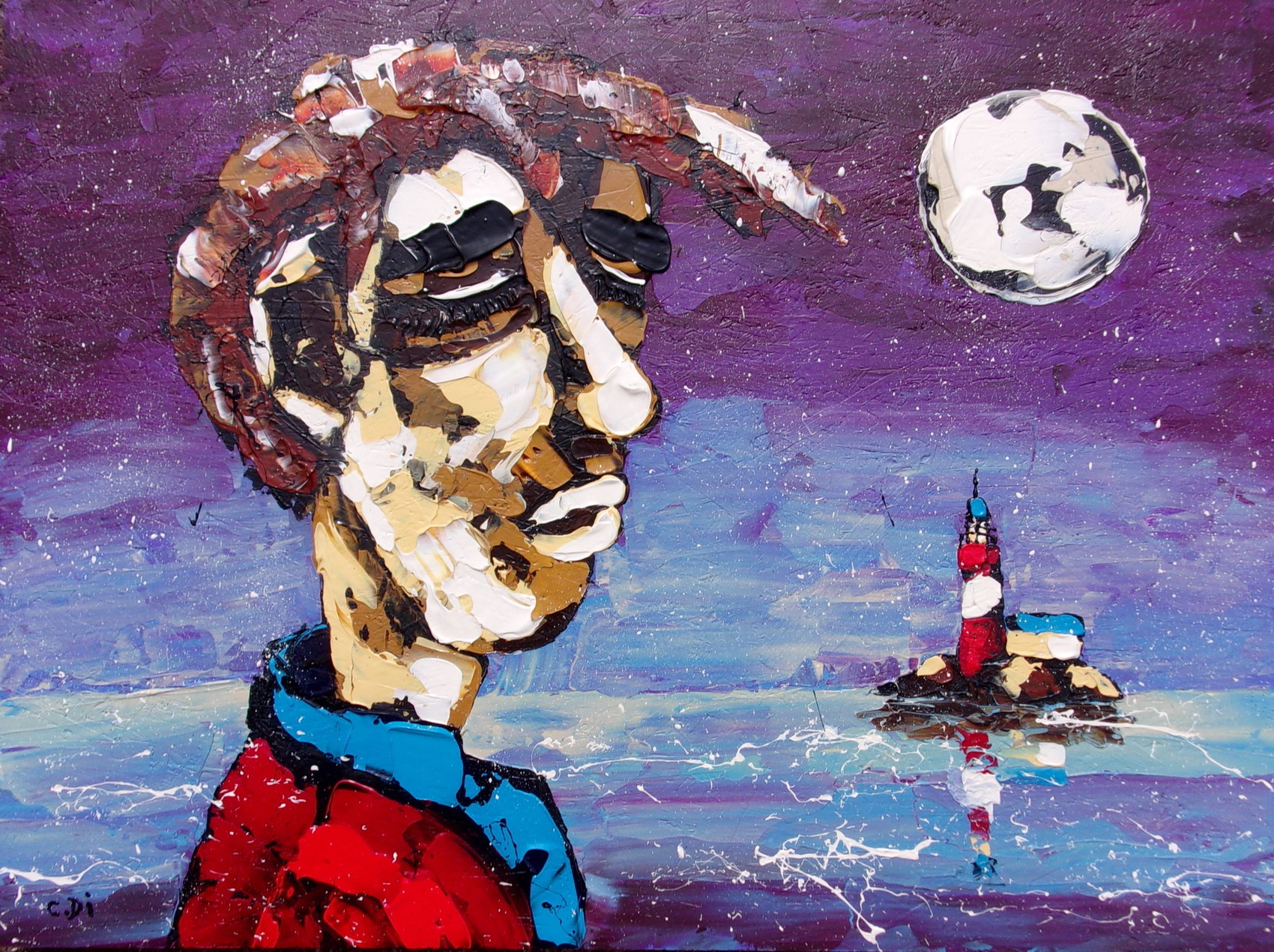 Peinture Les yeux clos