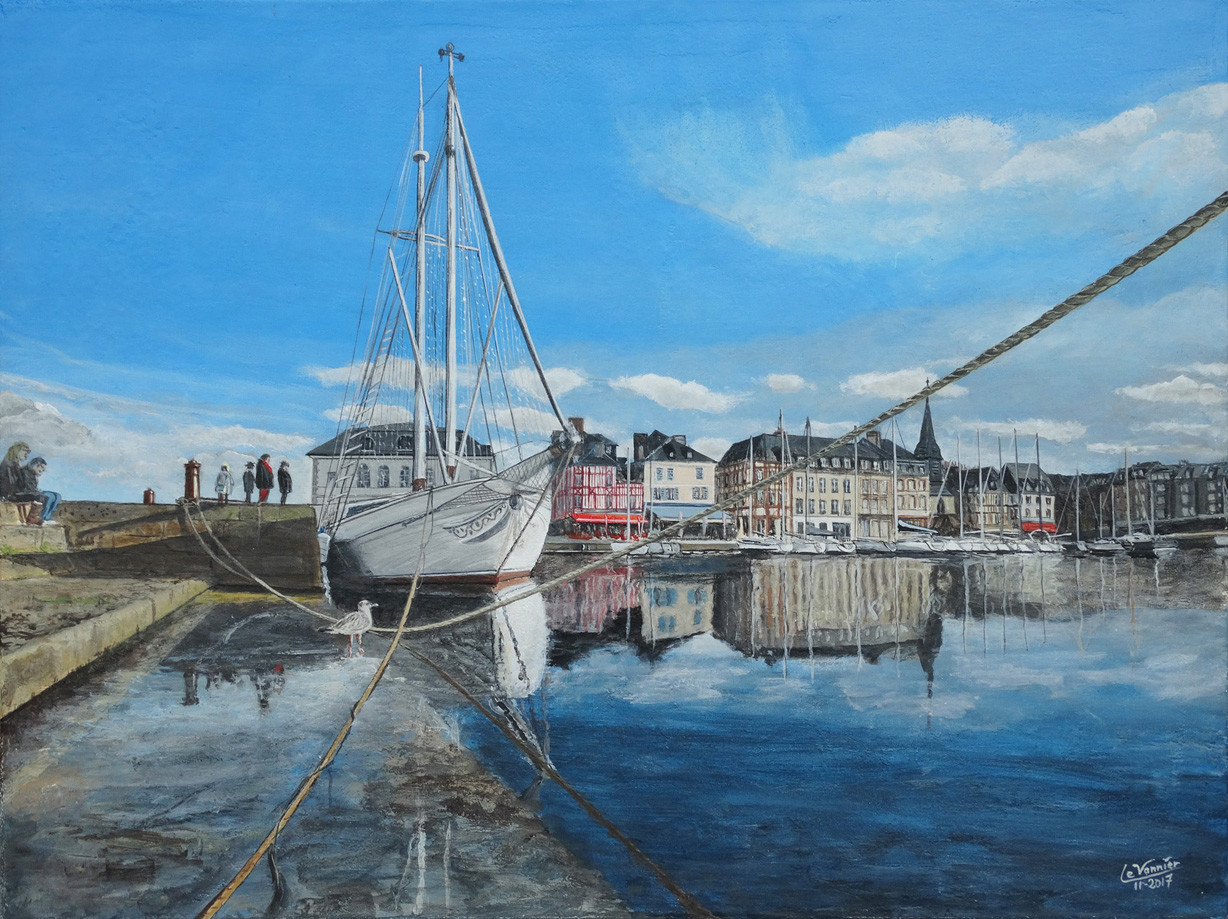 Peinture Honfleur, le Vieux Bassin