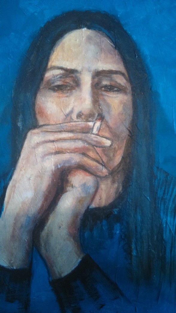 Peinture La vie part en fumée (vendue)