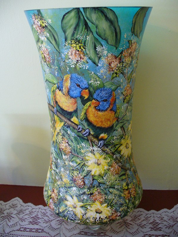 Peinture vase en verre