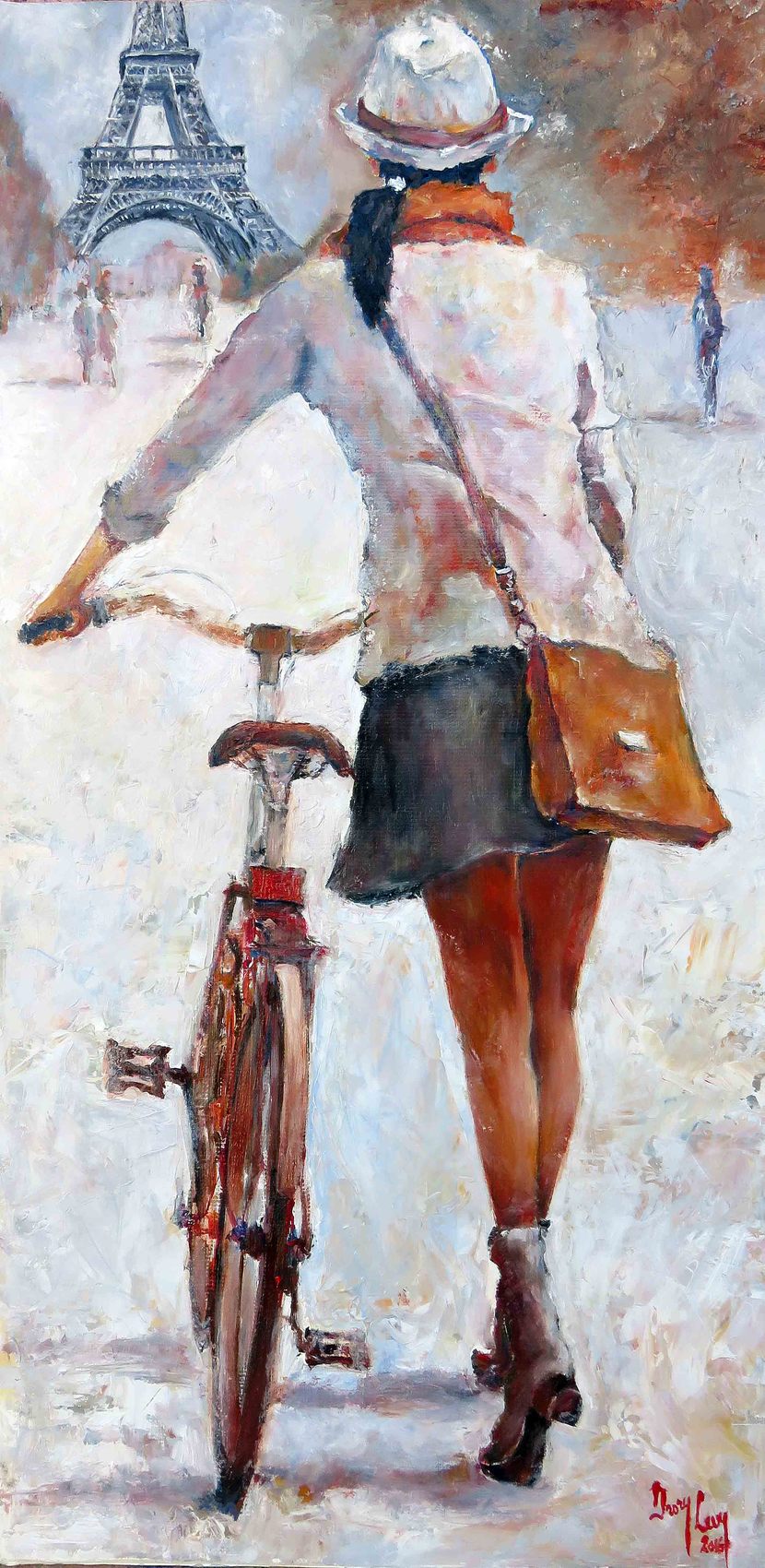 promenade à bicyclette peinture