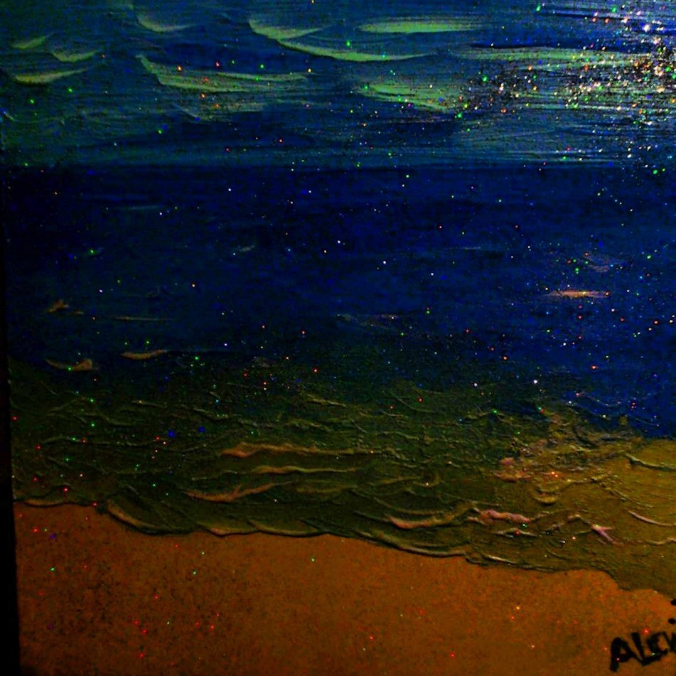 Peinture glitter landscape