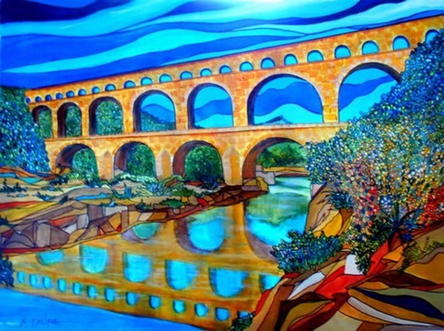 Peinture PONT DU GARD