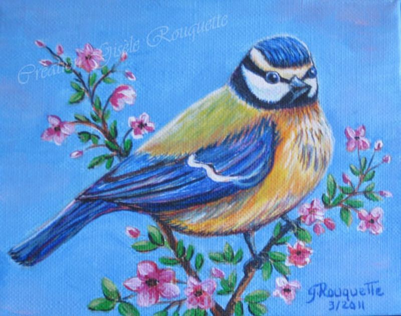  Peinture La mésange Bildidee 