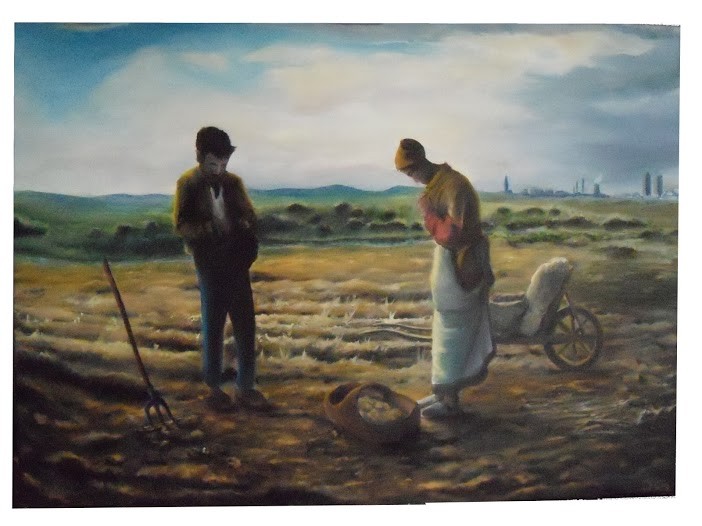 Peinture L'angelus de Millet