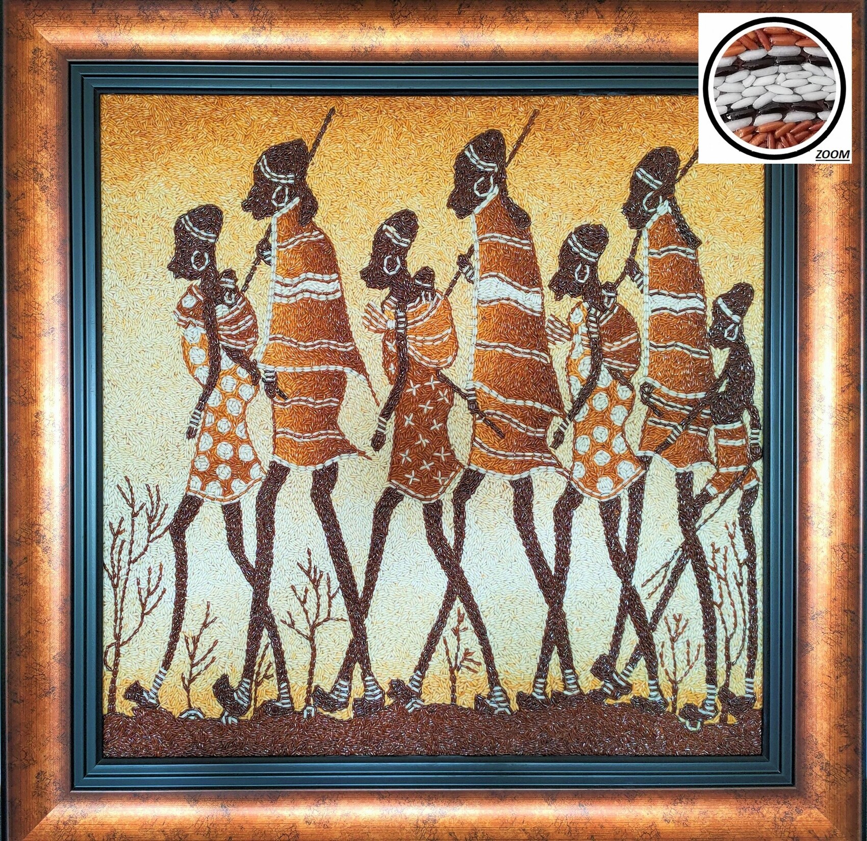 Peinture de riz rôti "Africa"
