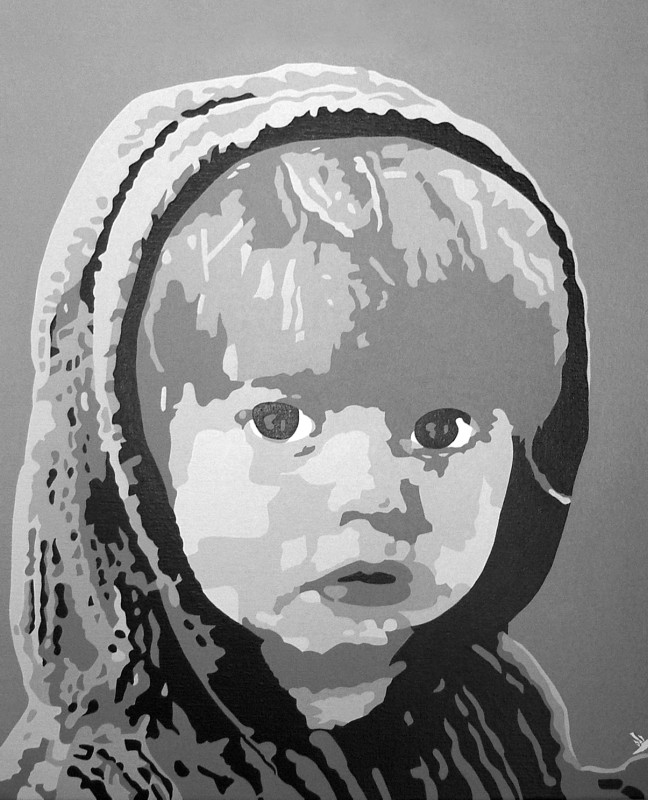 Peinture Peinture pop art  Portrait enfant 