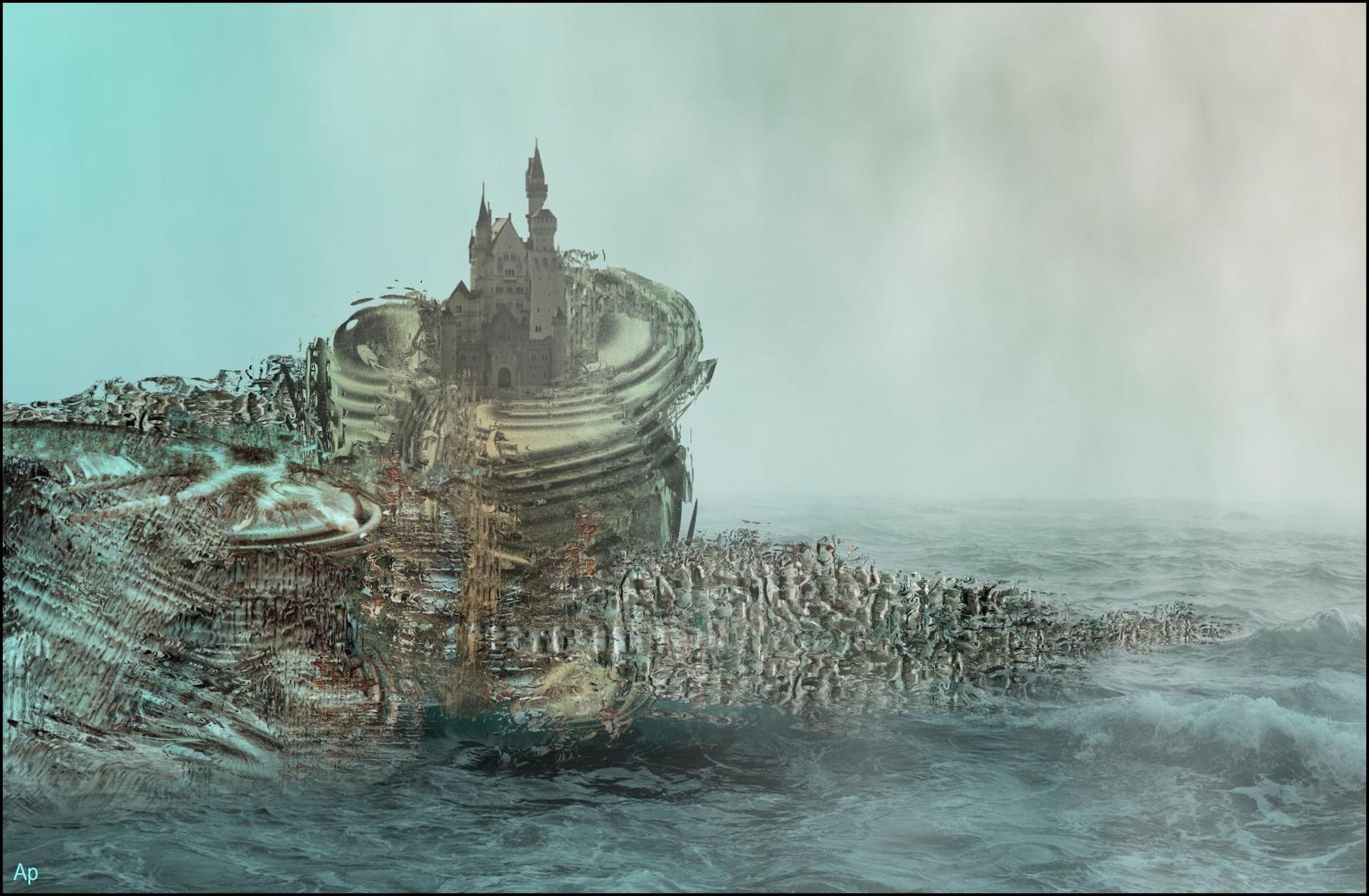 Peinture L 'ile au chateau