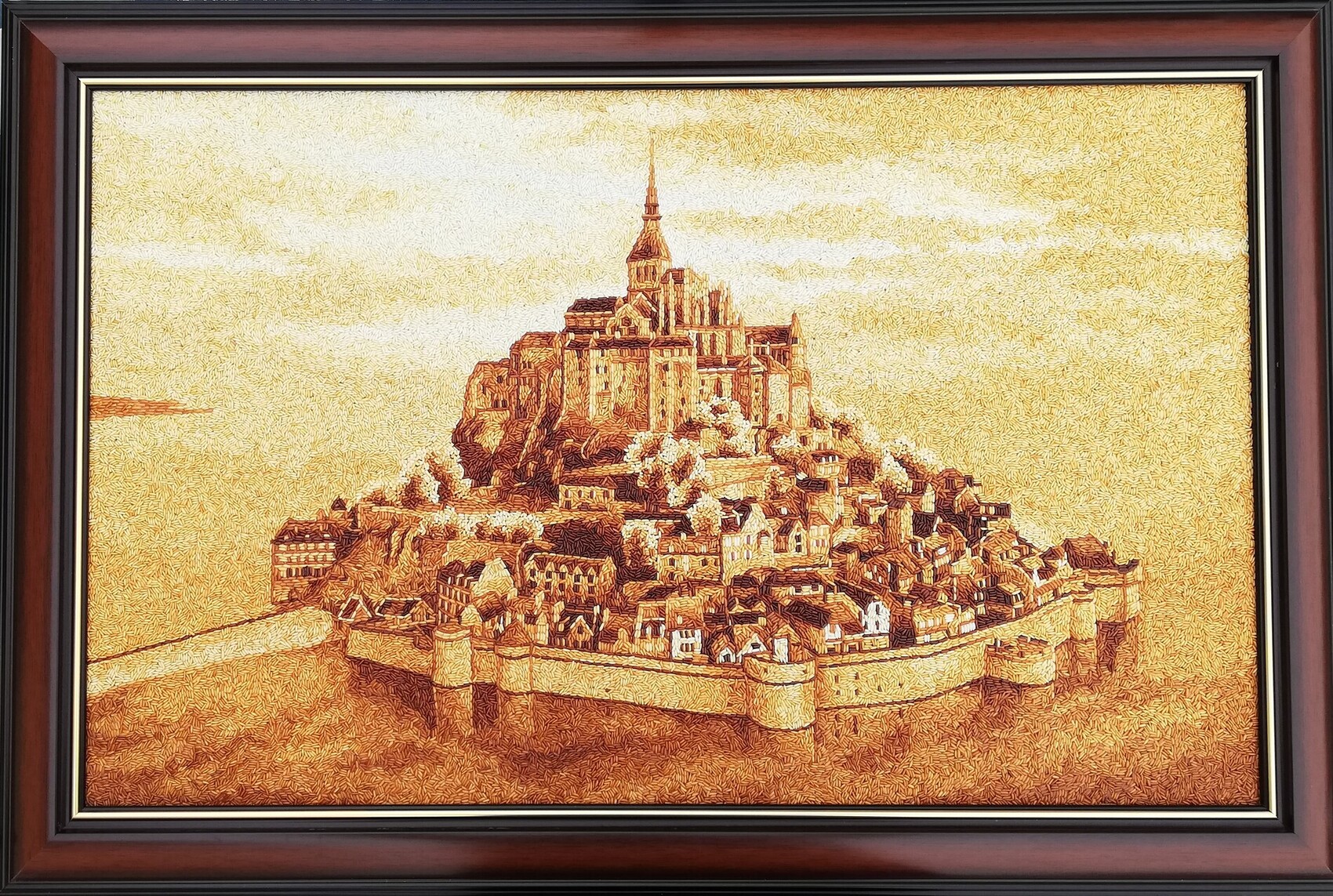 Peinture de riz cuit "Mont Saint-Michel"