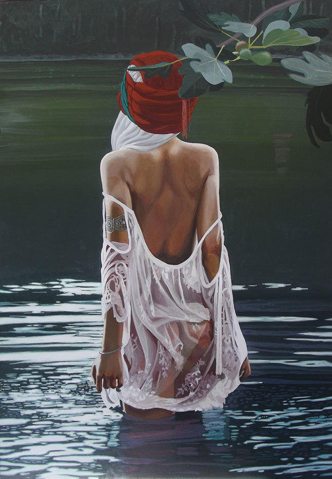 Peinture La baigneuse du lac