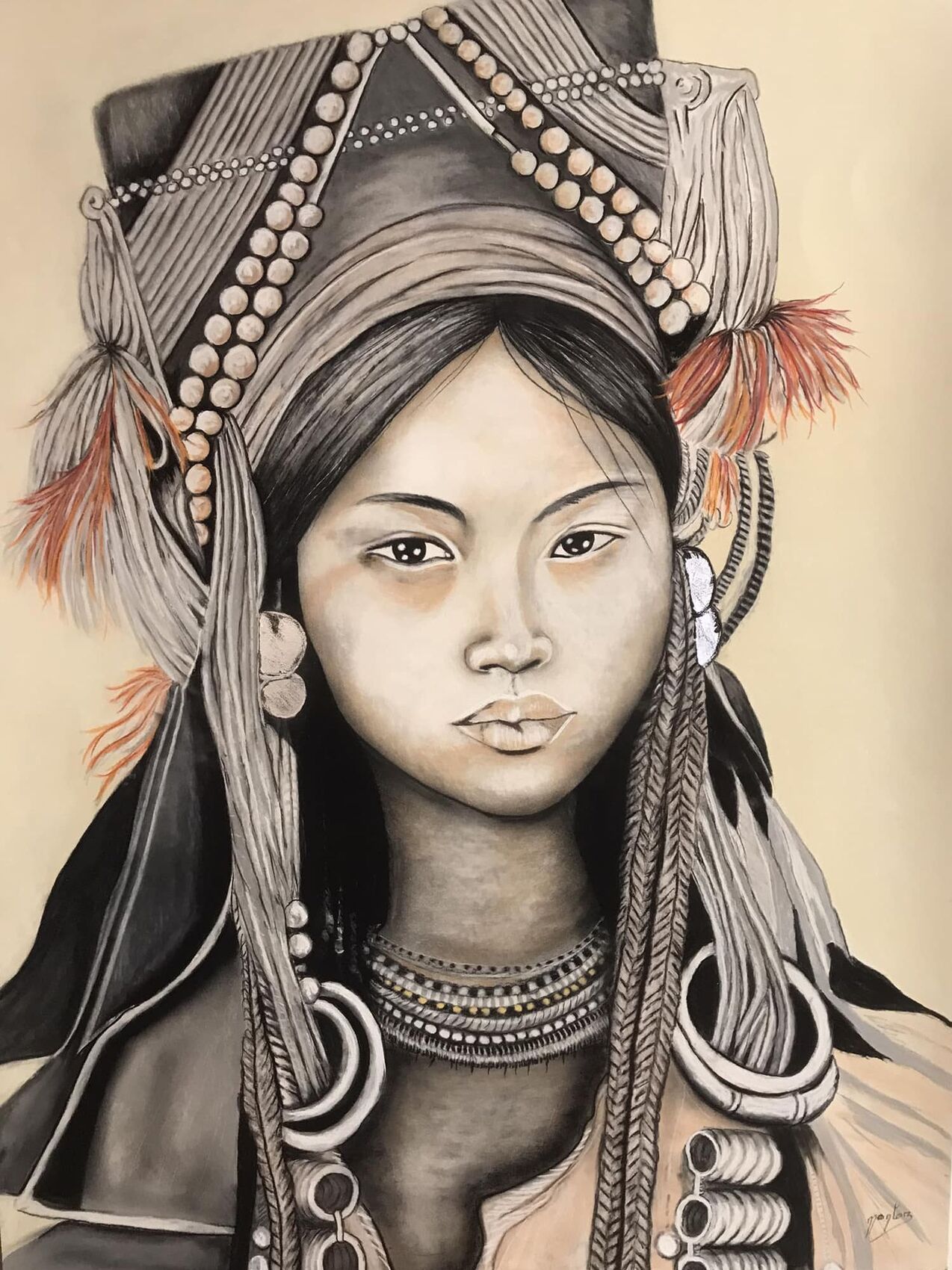 Peinture 1 Femme Akha