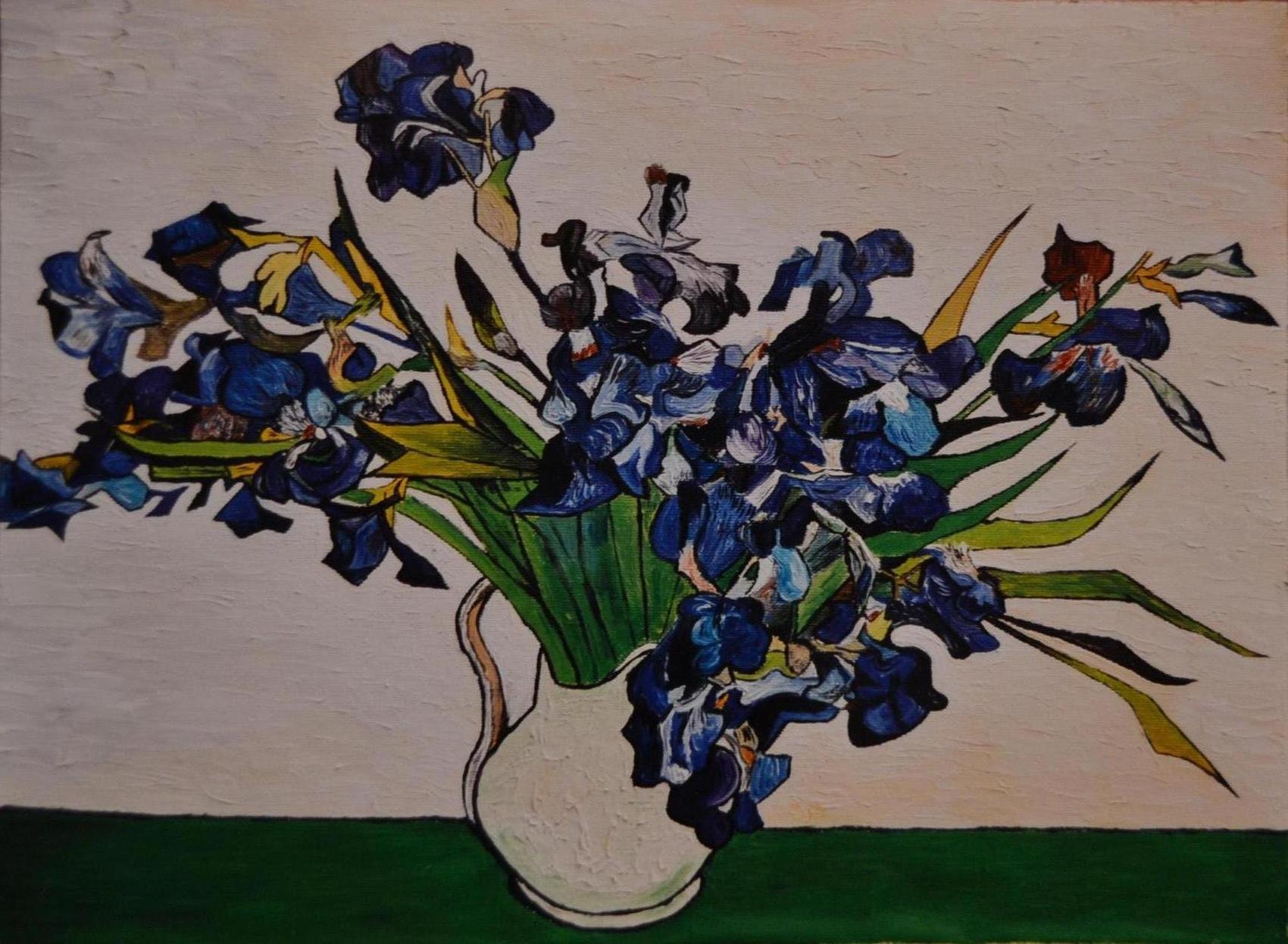 Peinture Vase avec Iris