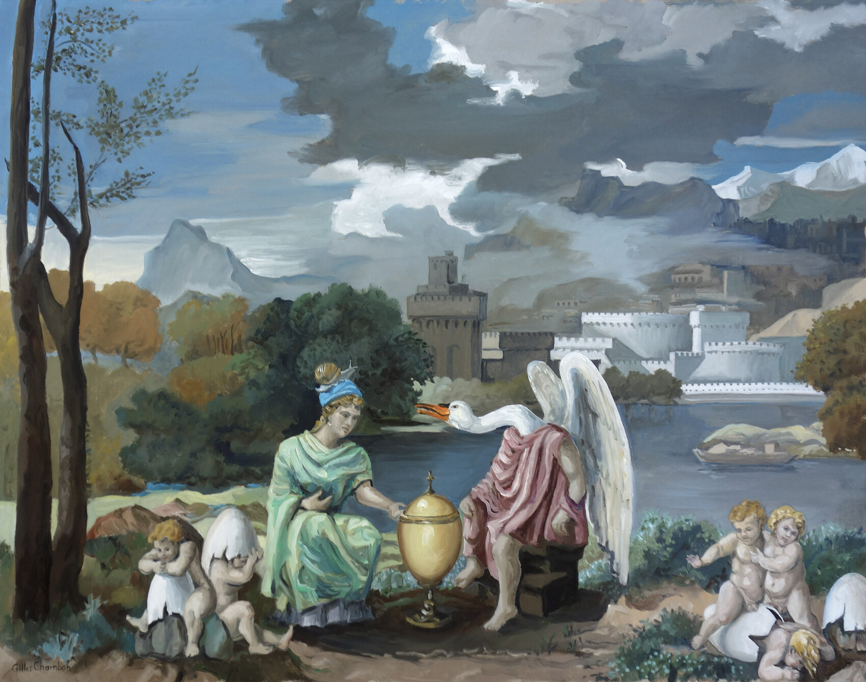Peinture Léda et Swan, les mystères d’un couple ovipare