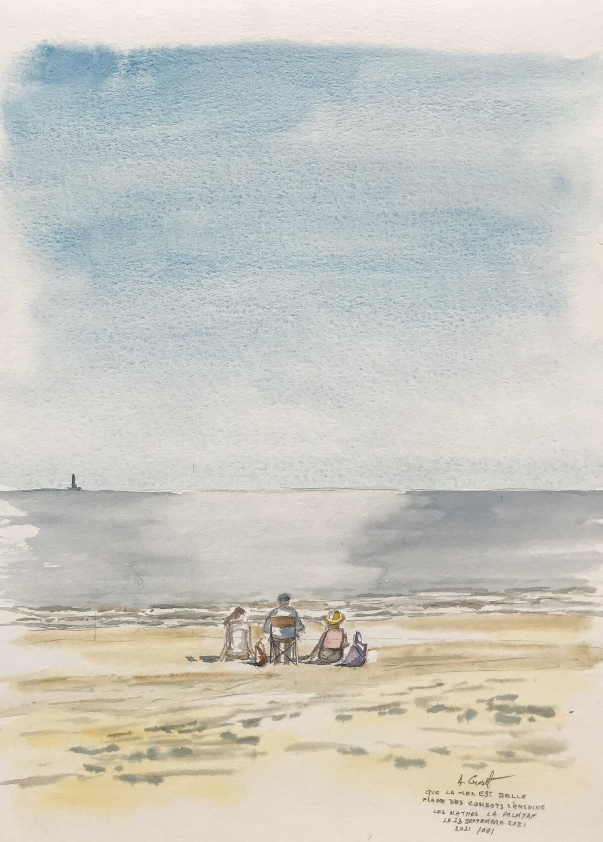 Peinture que la mer est belle