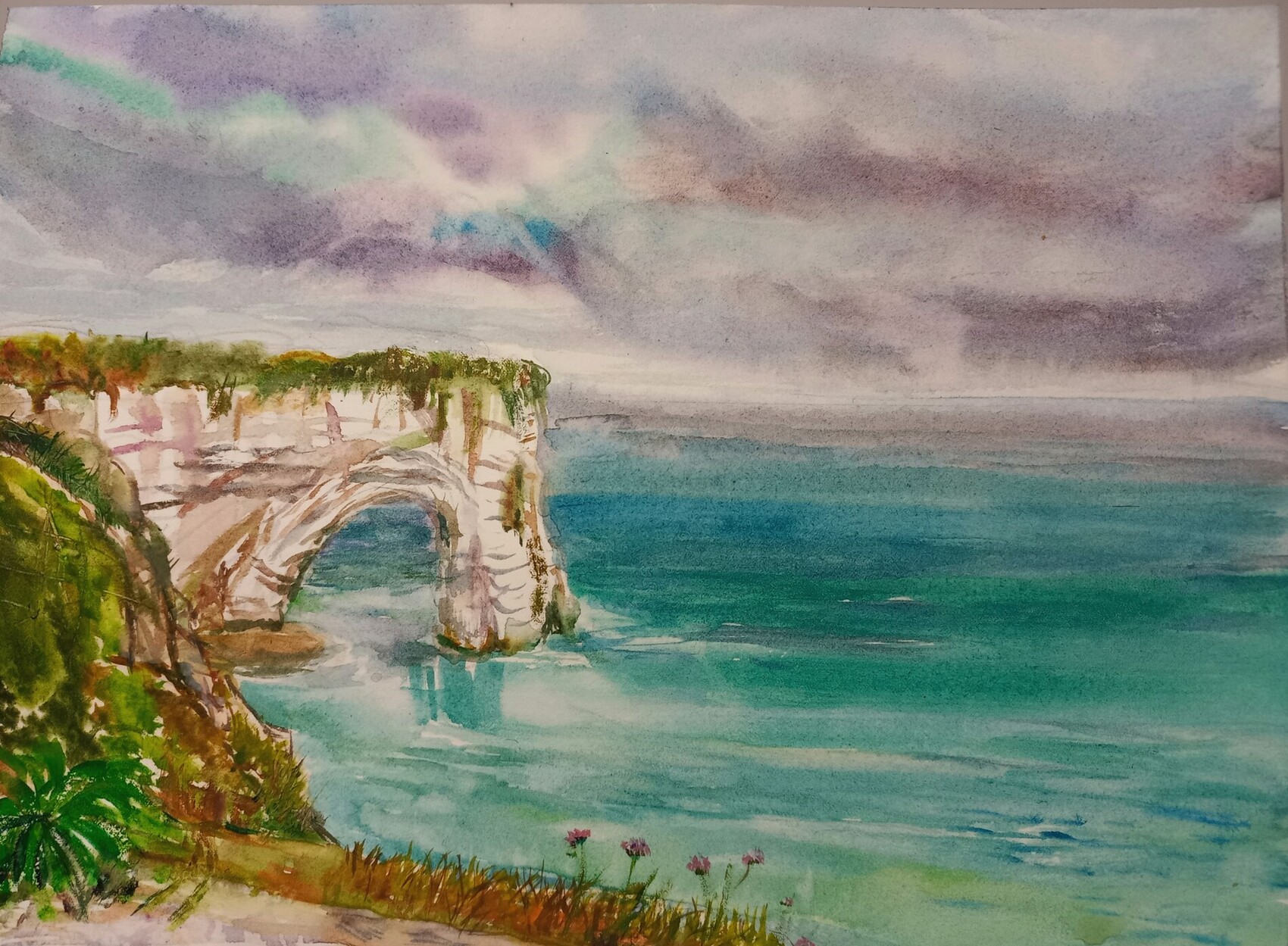 Peinture Paysage d´un fameux rocher