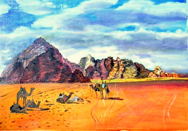 les chameaux dans le desert