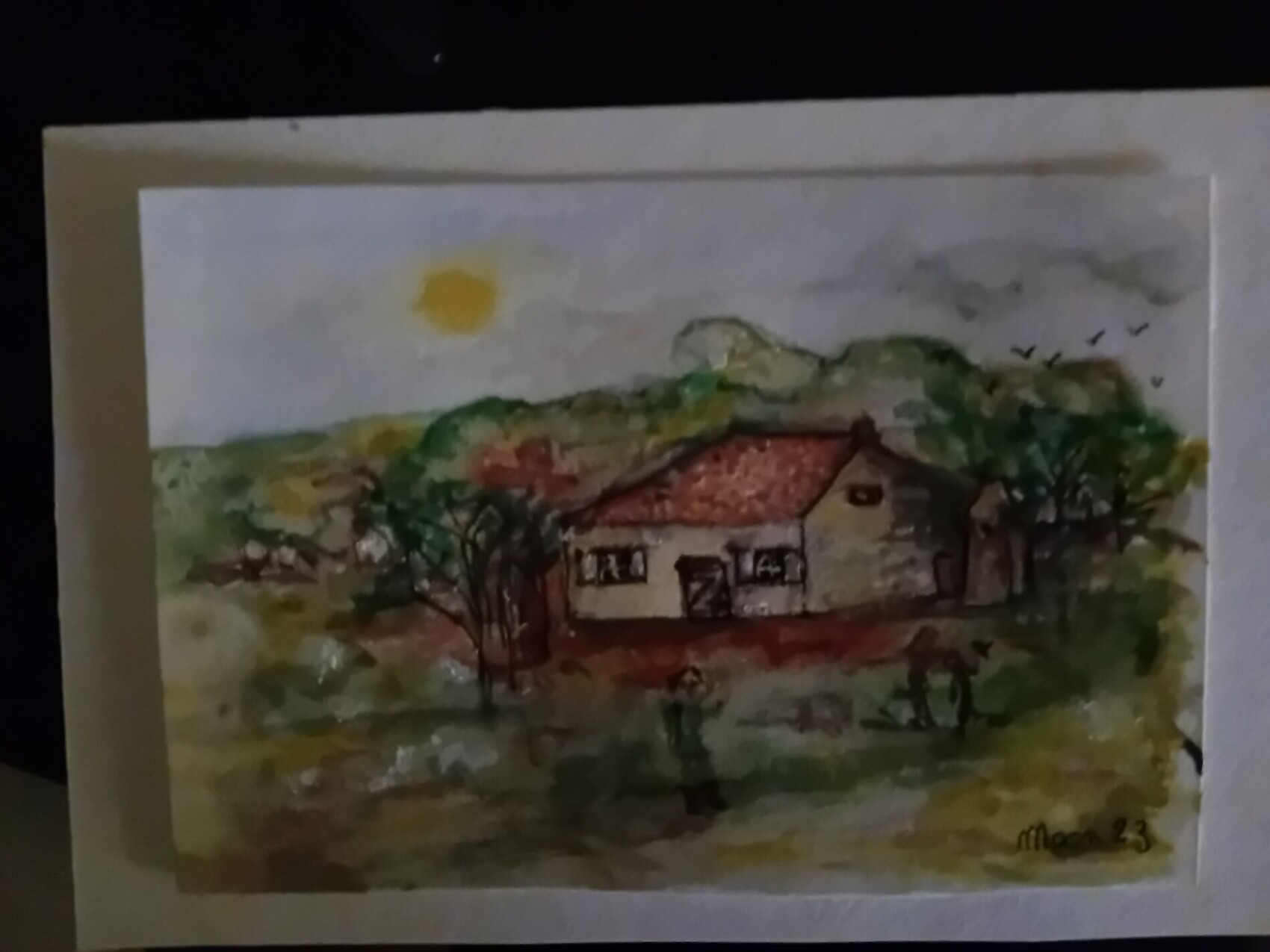 Peinture MAISON DANS LA FORET