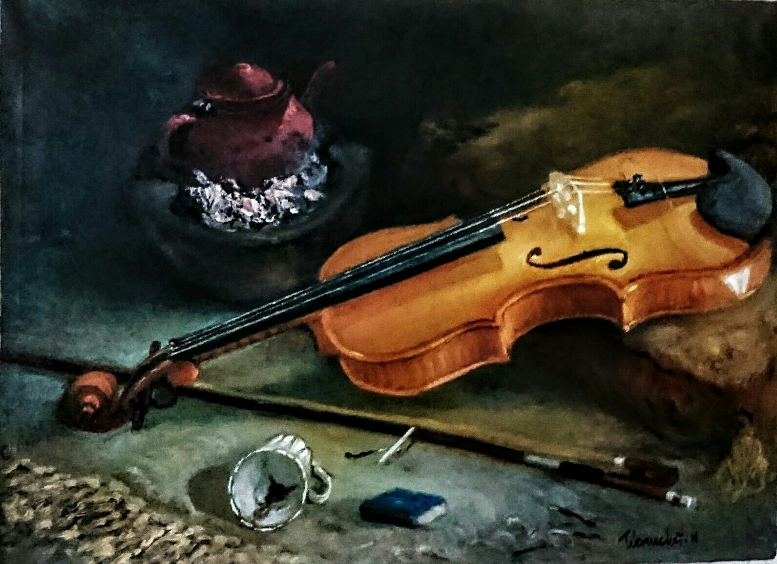Nature morte avec violon