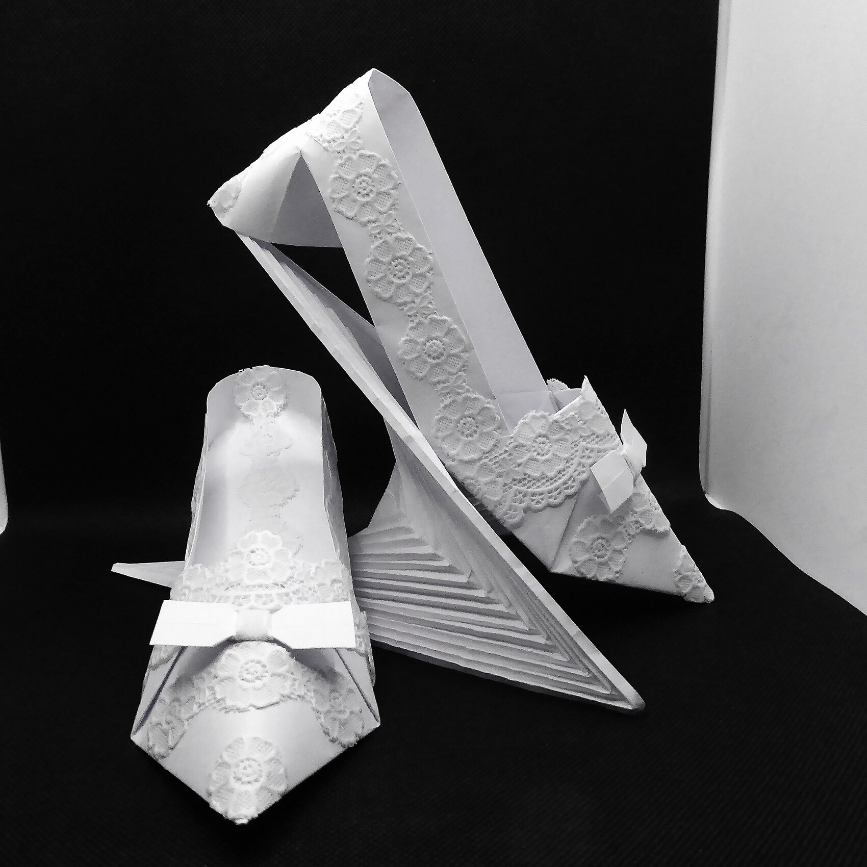 Chaussures de mariée en origami