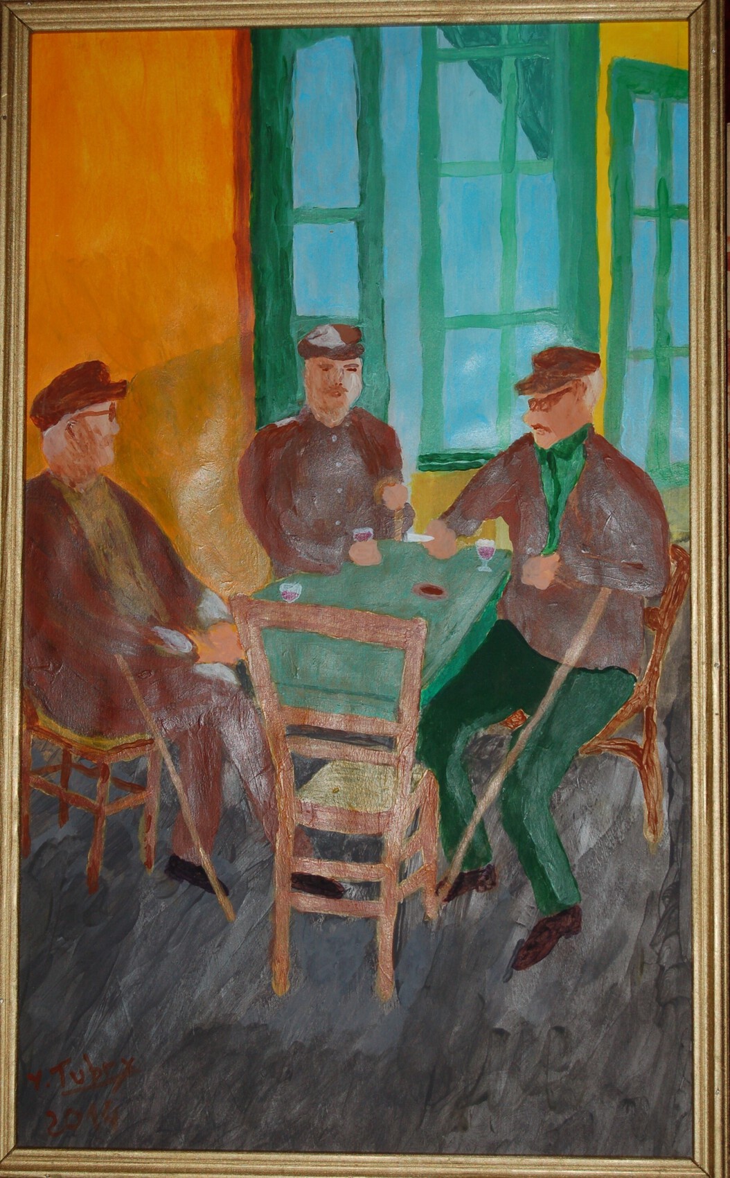 Peinture Les trois vieux copains 2014