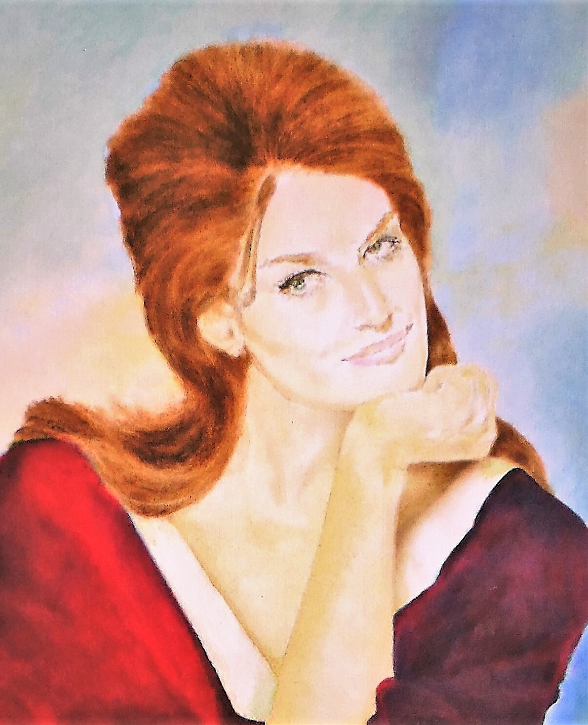 Peinture Dalida en 1962 chante le petit Gonzales