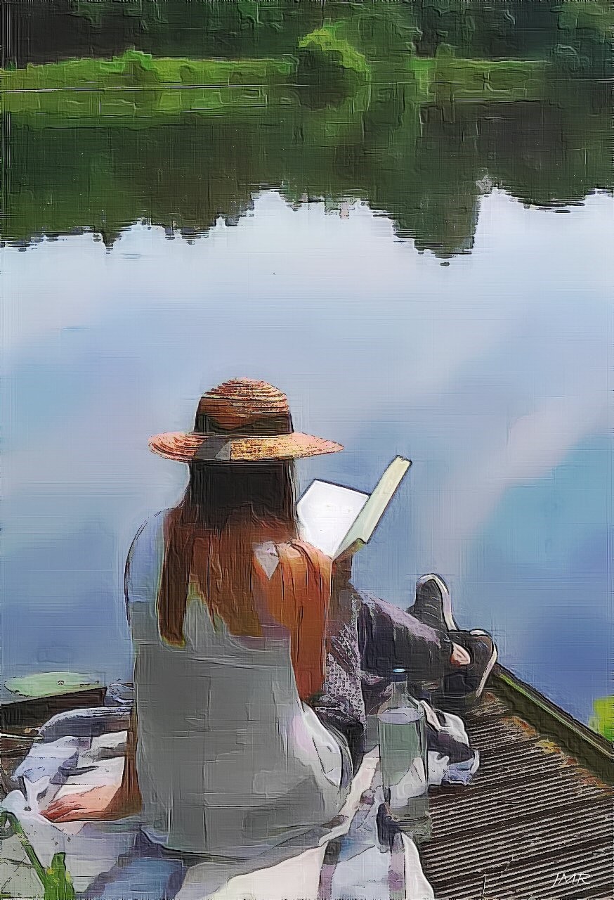La lecture au bord de l'eau.