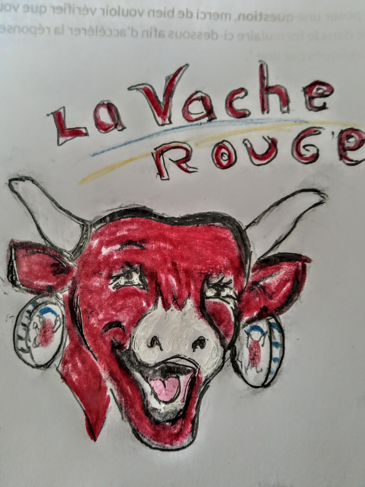 Dessin La vache rouge