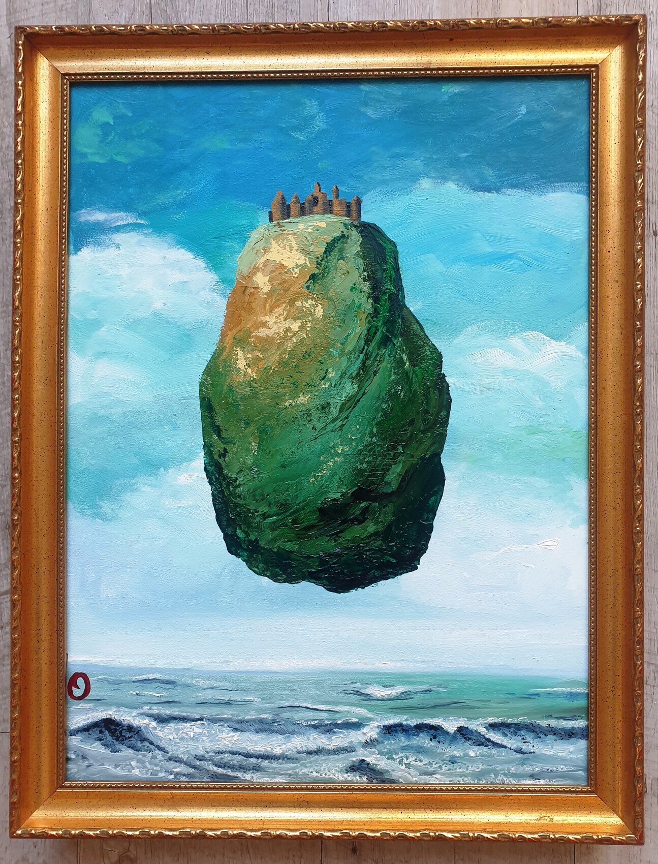 Peinture Magritte Le Château des Pyrénées