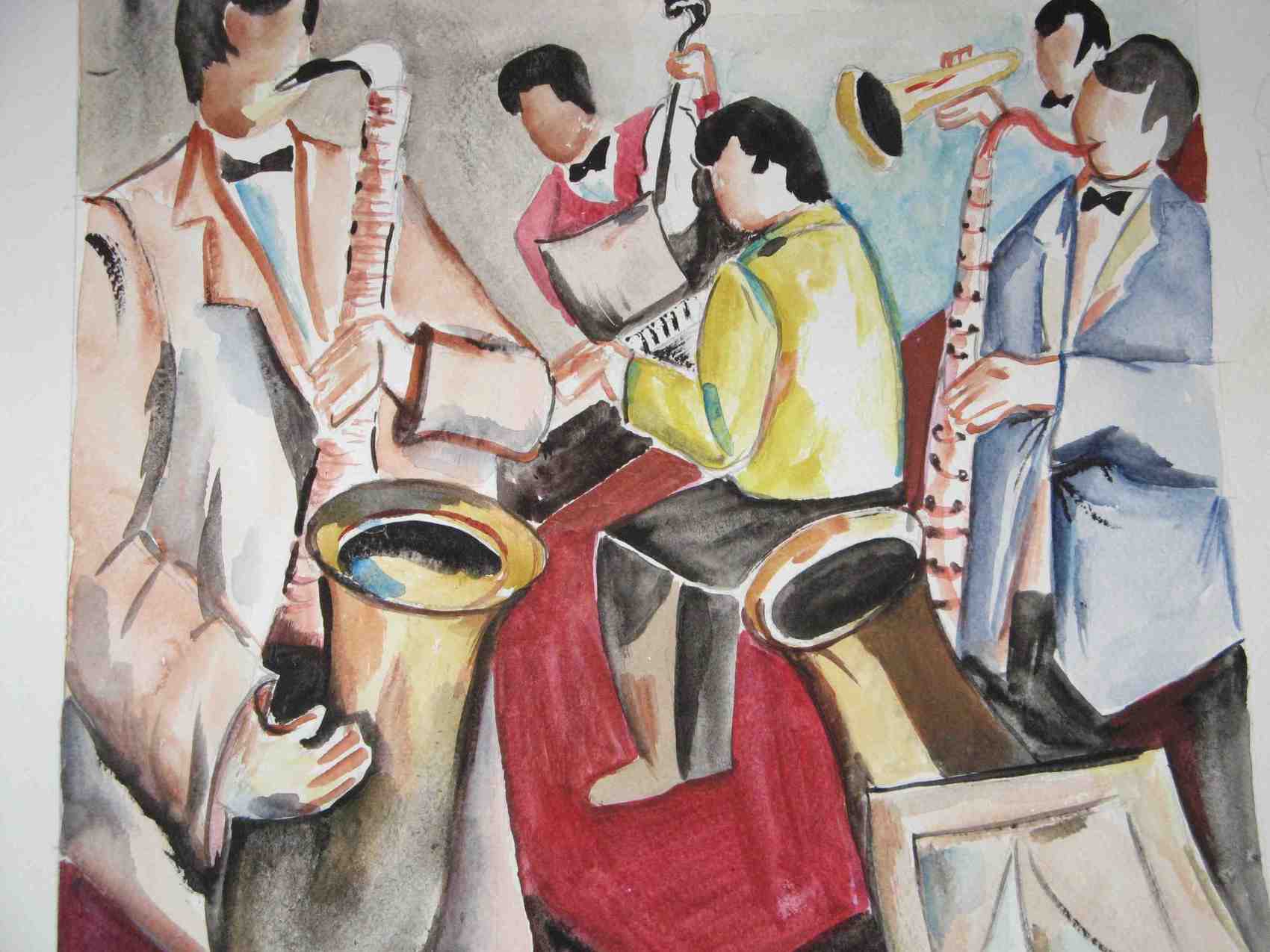  Peinture  musiciens 