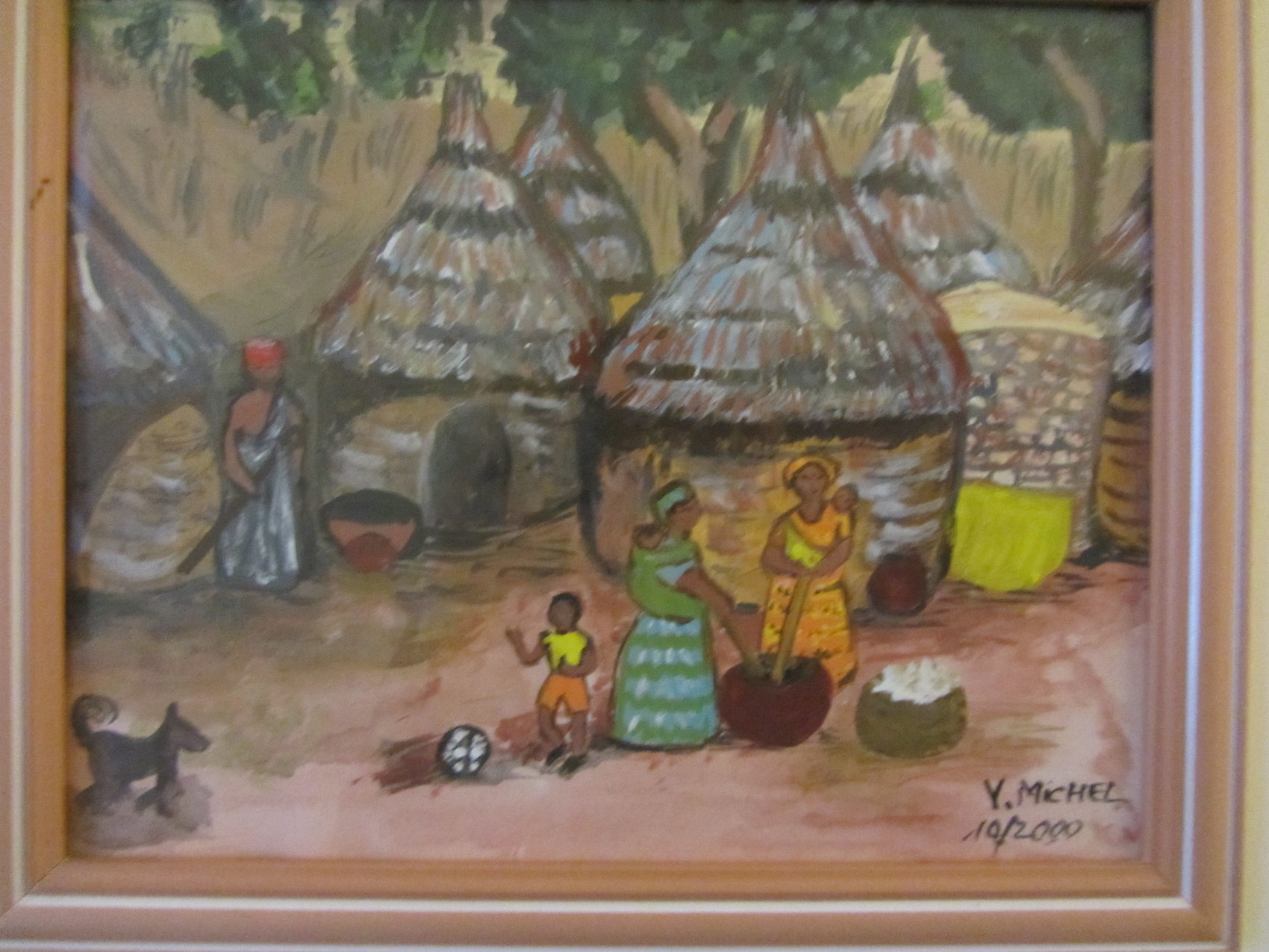 Peinture Village Africain