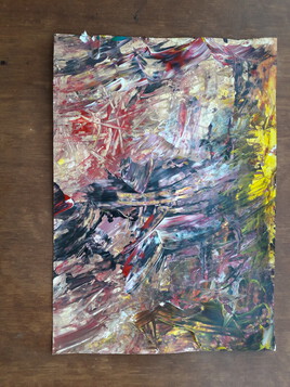 Dessin abstrait acrylique format A4