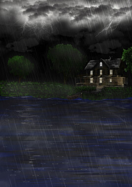 lake house in the storm