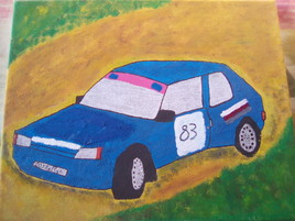 205 rallye en pleine course